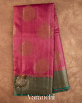 Onion Pink Pure Tussar Silk Handloom Saree