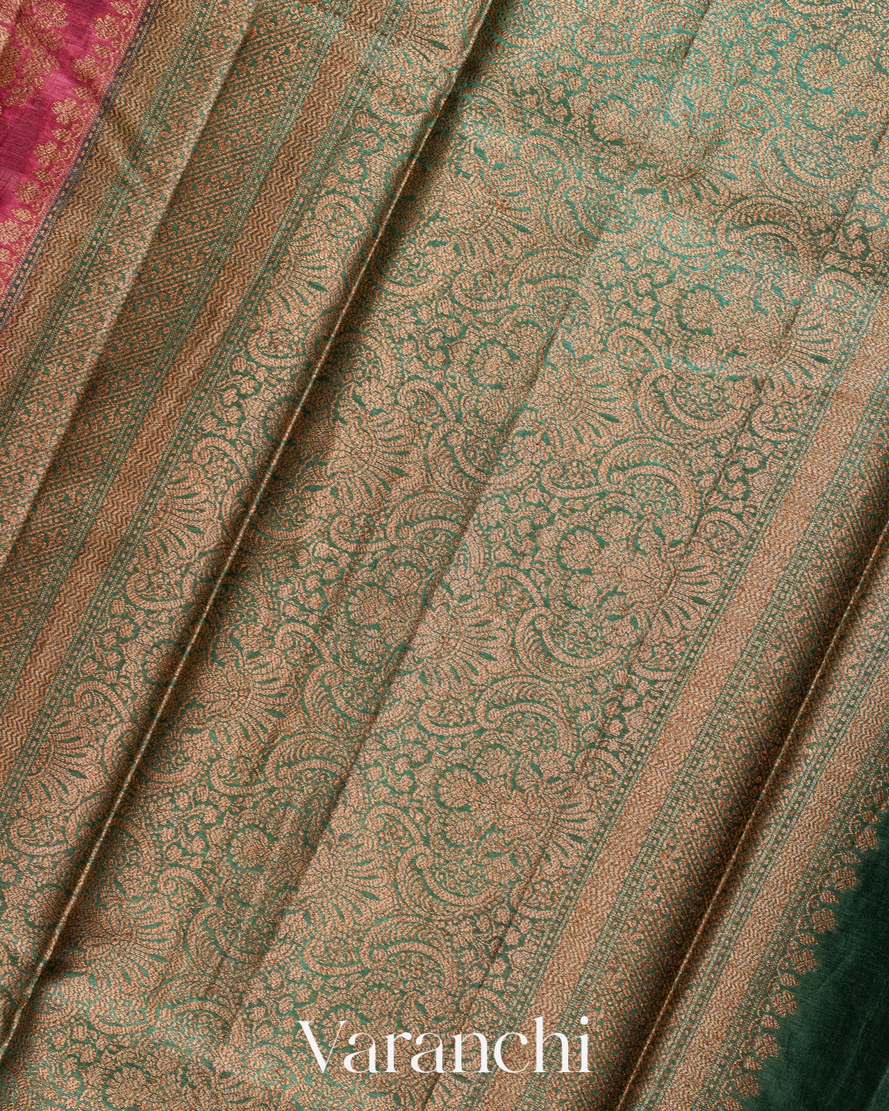 Onion Pink Pure Tussar Silk Handloom Saree