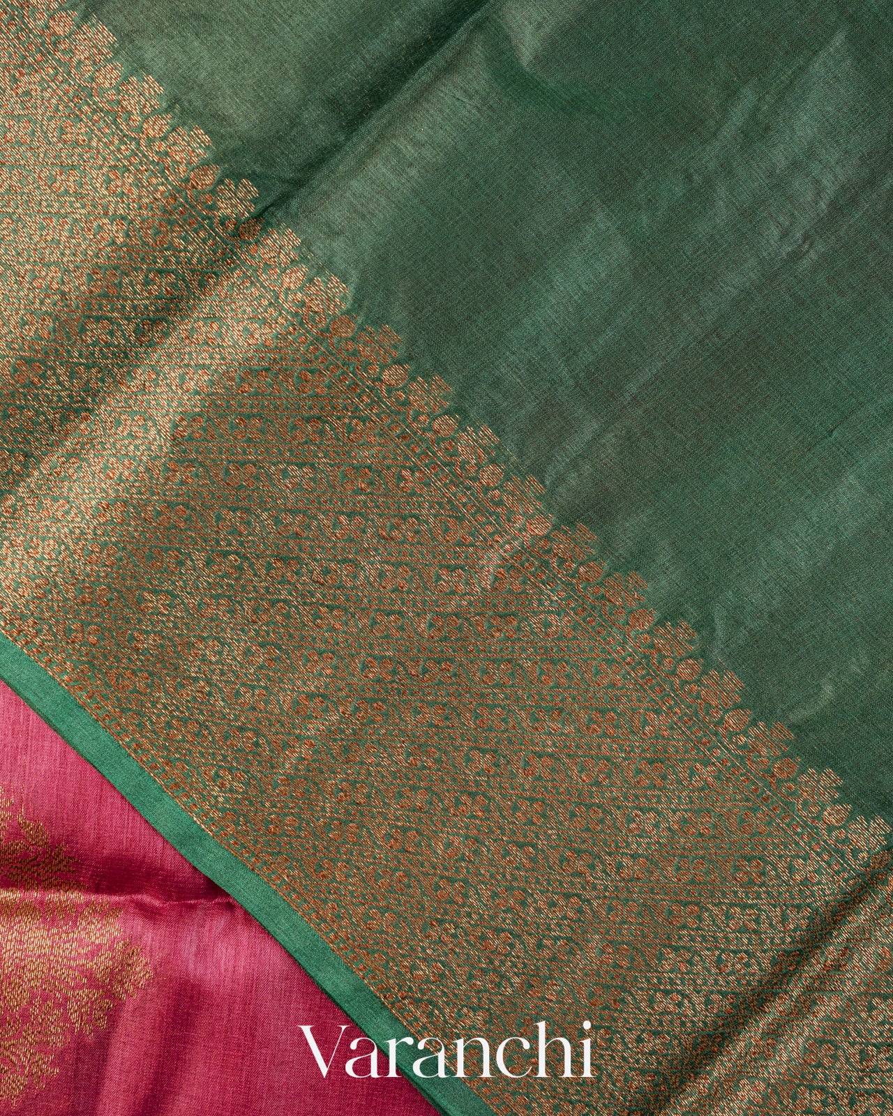 Onion Pink Pure Tussar Silk Handloom Saree