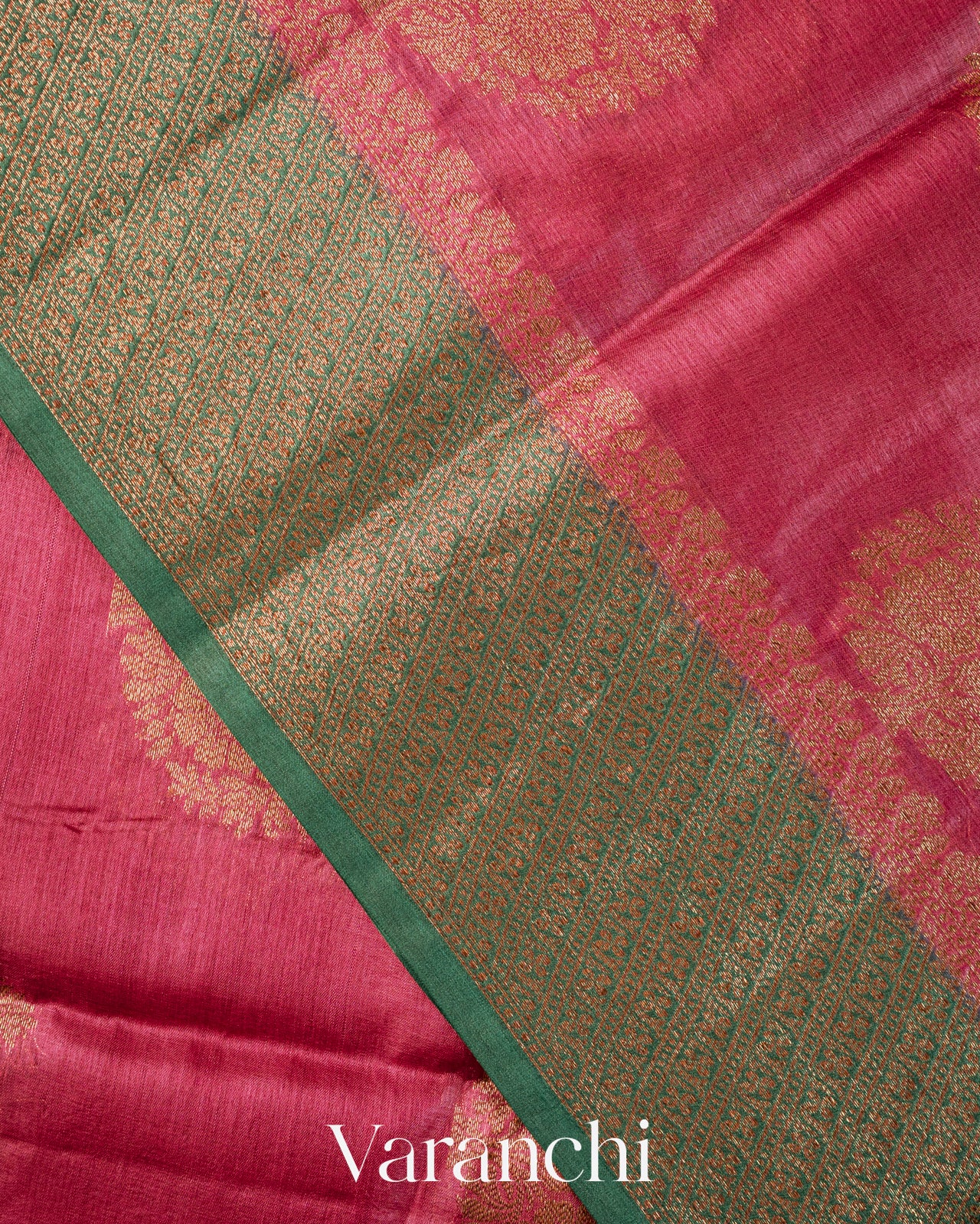 Onion Pink Pure Tussar Silk Handloom Saree