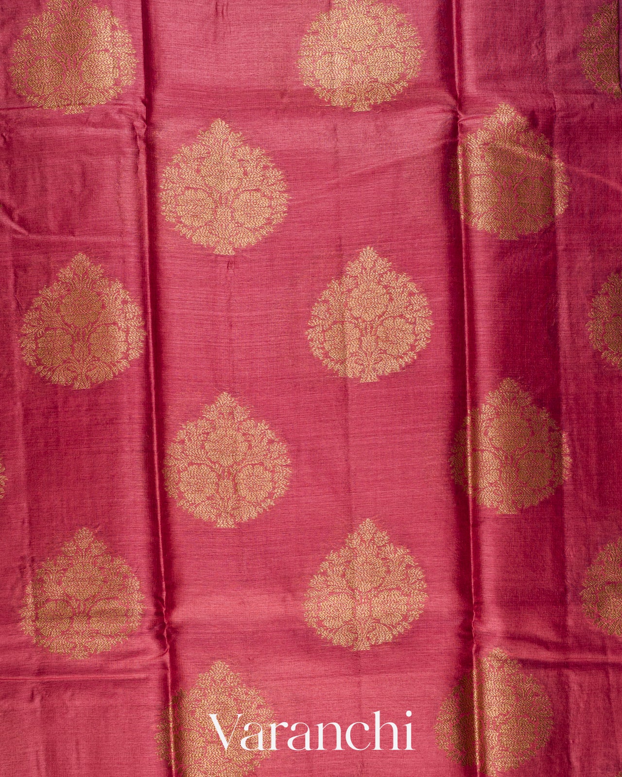 Onion Pink Pure Tussar Silk Handloom Saree