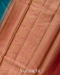 Peacock Blue Pure Tussar Silk Saree