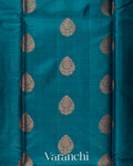 Peacock Blue Pure Tussar Silk Saree