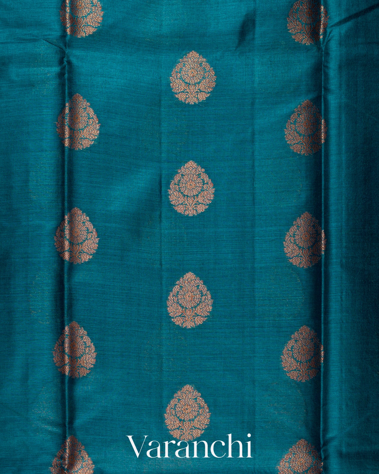 Peacock Blue Pure Tussar Silk Saree