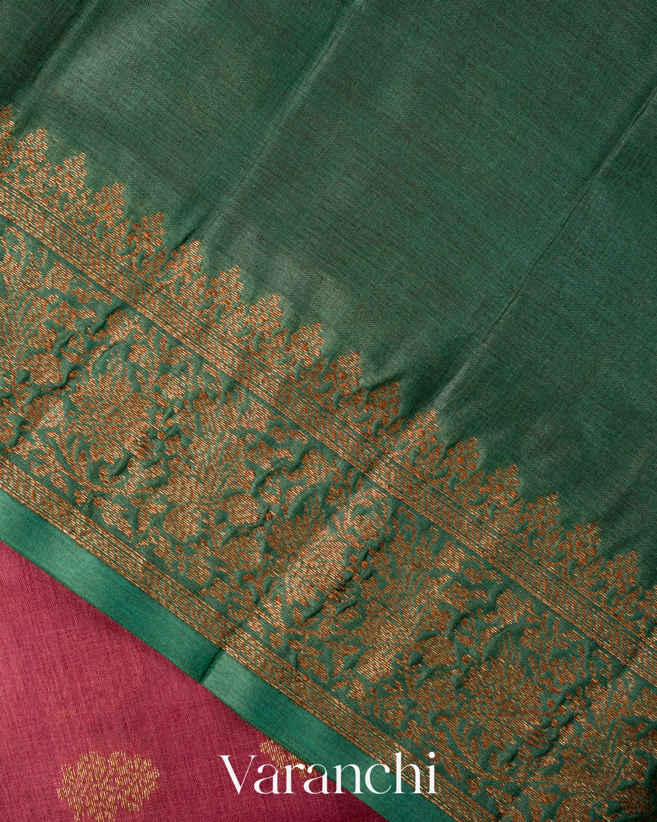 Onion Pink Pure Tussar Silk Handloom Saree