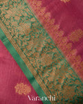 Onion Pink Pure Tussar Silk Handloom Saree