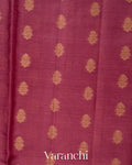 Onion Pink Pure Tussar Silk Handloom Saree