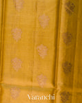 Mustard Yellow Pure Tussar Silk Saree