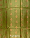 Olive Green Pure Tussar Silk Saree