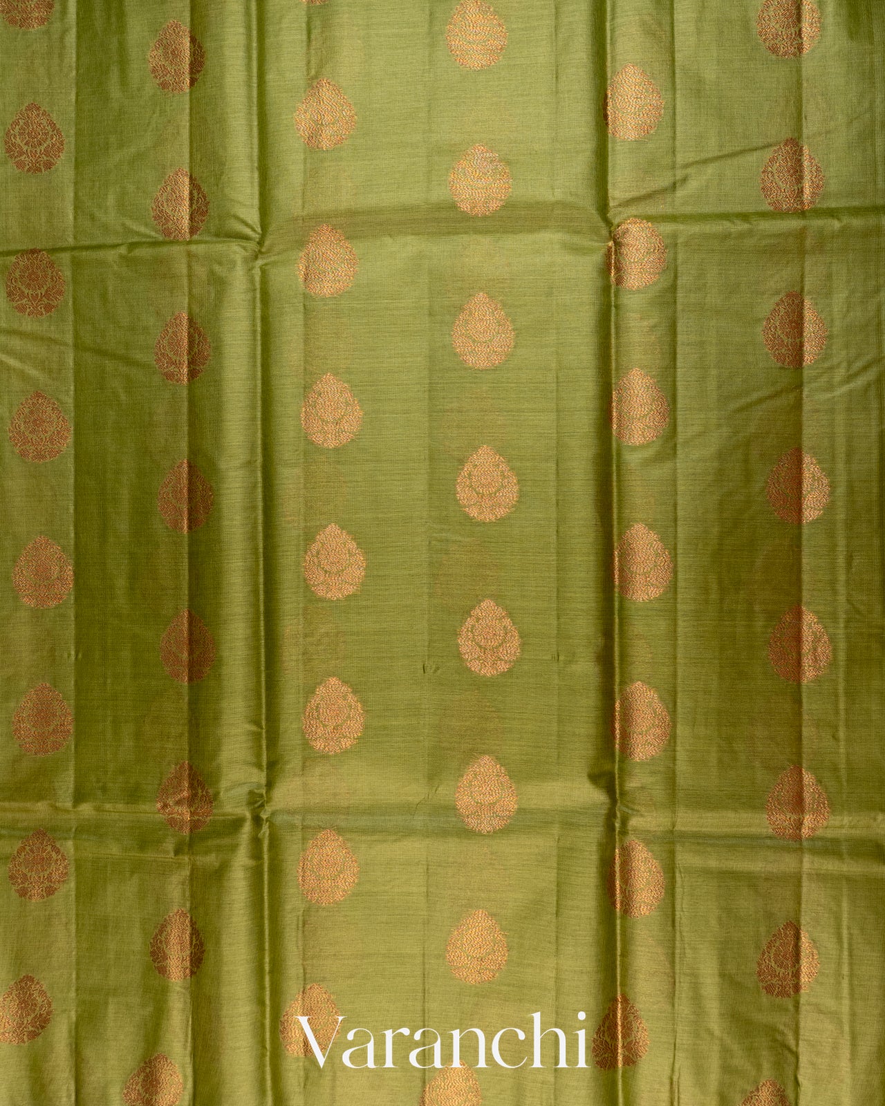 Olive Green Pure Tussar Silk Saree