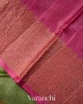 Olive Green Pure Tussar Silk Saree