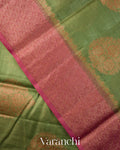 Olive Green Pure Tussar Silk Saree