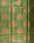 Olive Green Pure Tussar Silk Saree