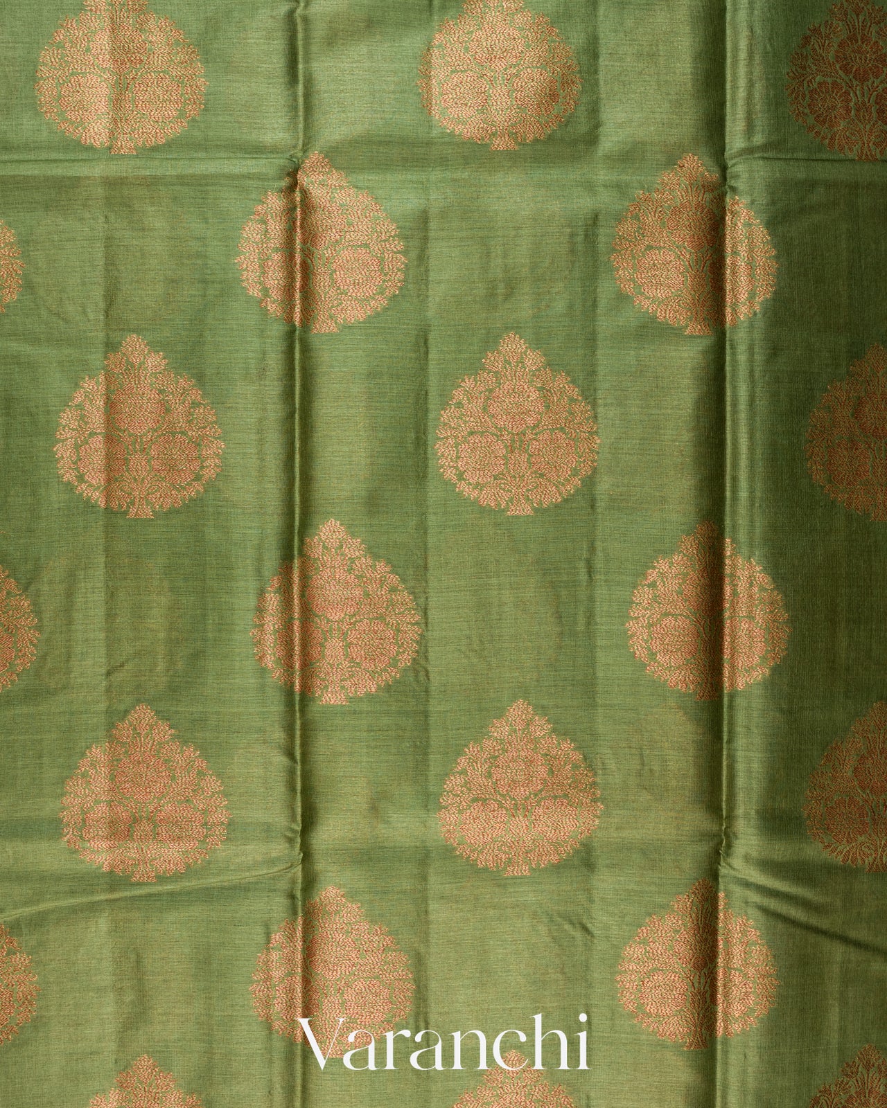 Olive Green Pure Tussar Silk Saree