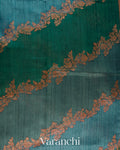 Green and Blue Tricolour Rangkaat Pure Raw Silk Handloom Saree