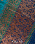 Blue Tricolour Rangkaat Pure Raw Silk Handloom Saree