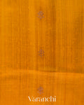 Mustard Yellow Tricolour Bordered Pure Raw Silk Handloom Saree