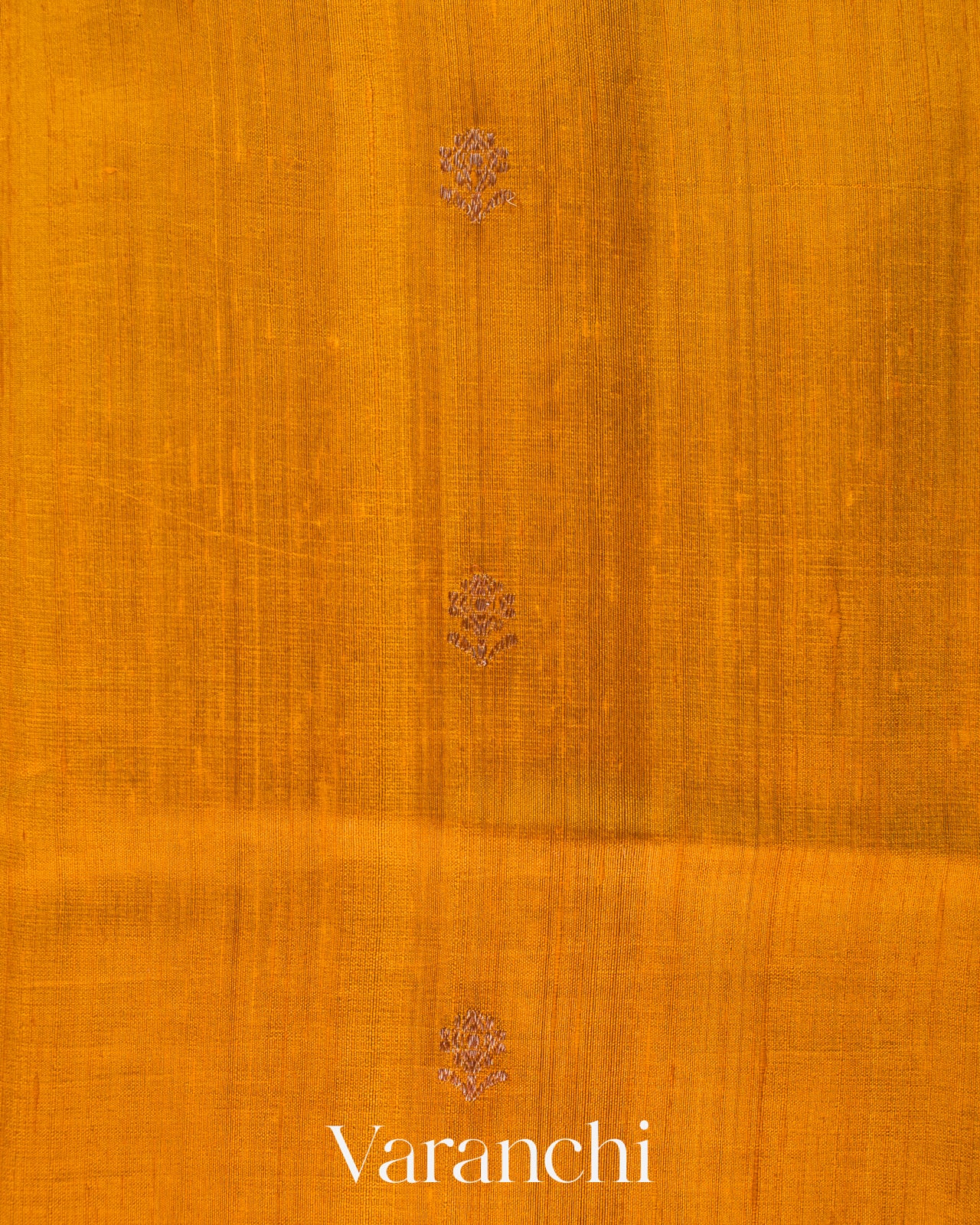 Mustard Yellow Tricolour Bordered Pure Raw Silk Handloom Saree