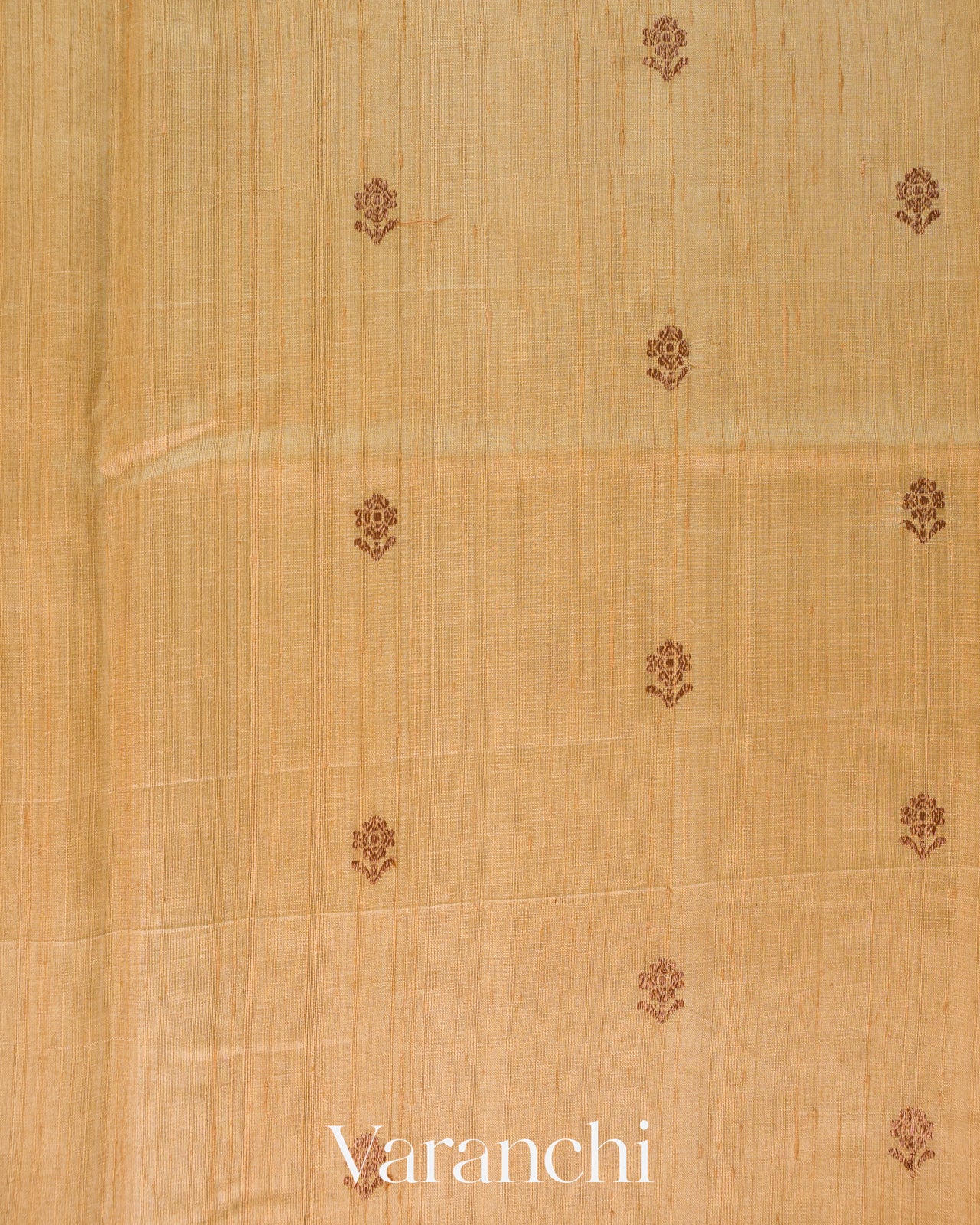 Beige Tricolor Bordered Pure Raw Silk Handloom Saree