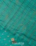 Teal Green Bandhani Pichwai Pure Chiniya Silk Saree