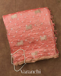 Peach Bandhani Pichwai Pure Chiniya Silk Saree