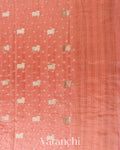 Peach Bandhani Pichwai Pure Chiniya Silk Saree
