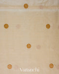 Ivory Embroidered Border Pure Tussar Silk Saree