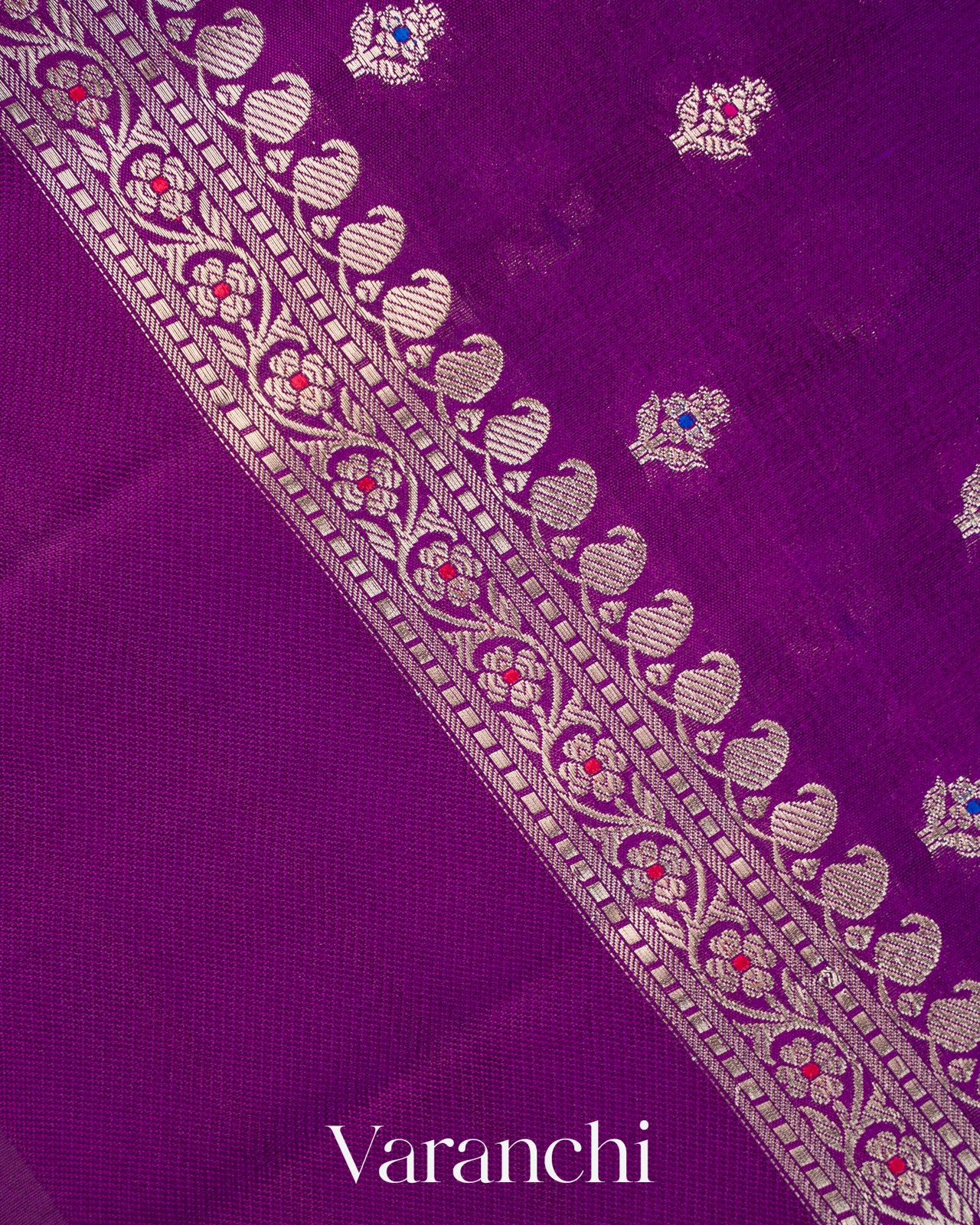 Purple Pure Poona Silk Saree