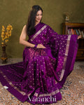 Purple Pure Poona Silk Saree