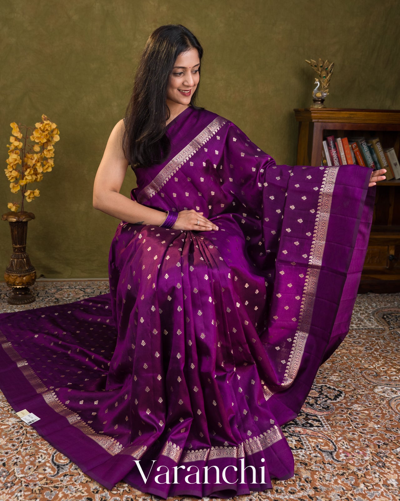 Purple Pure Poona Silk Saree