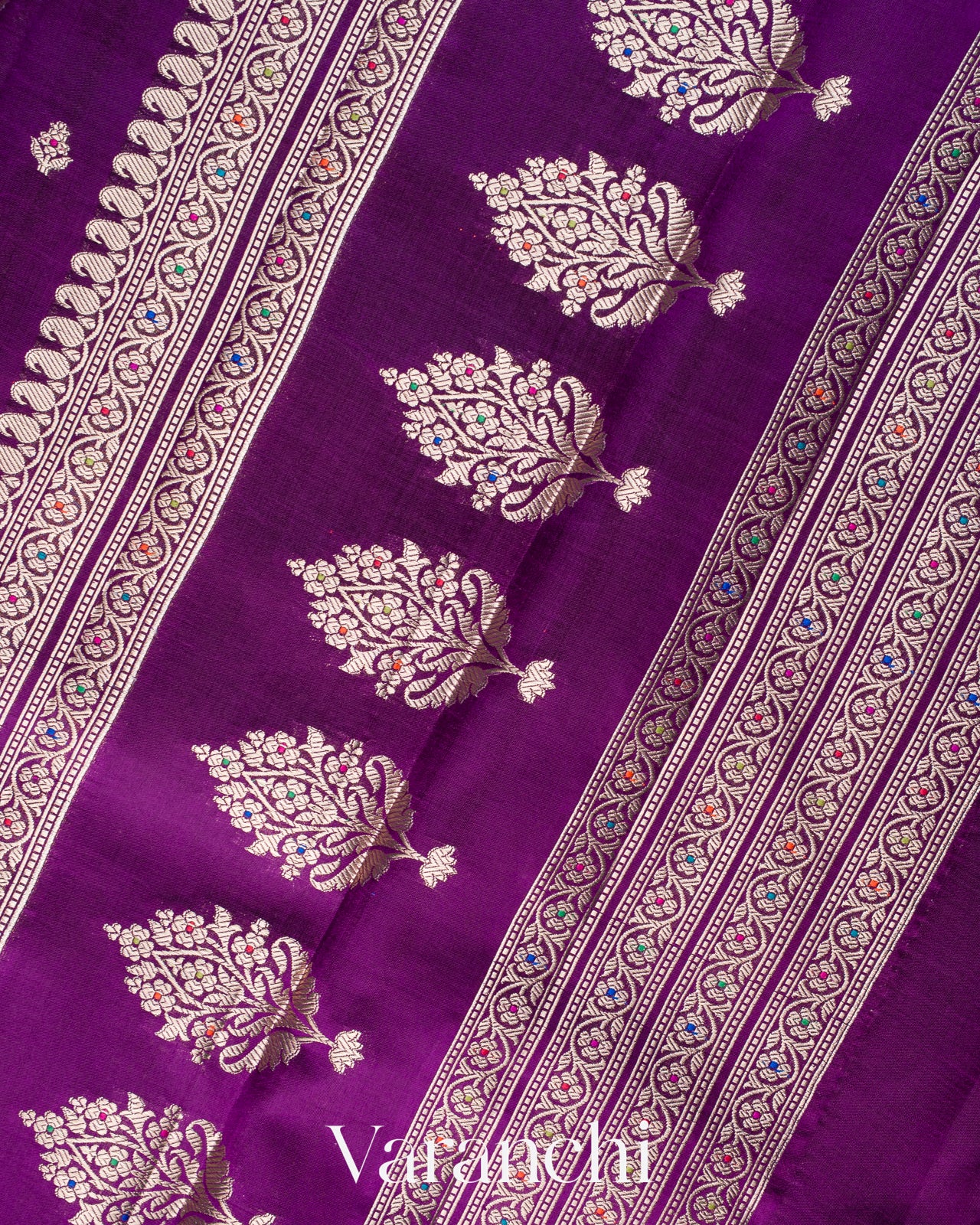 Purple Pure Poona Silk Saree