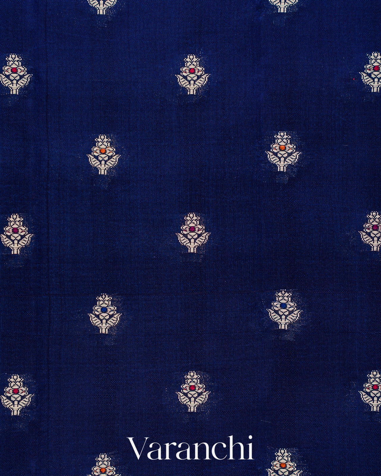 Navy Blue Pure Poona Silk Saree