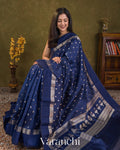 Navy Blue Pure Poona Silk Saree