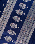 Navy Blue Pure Poona Silk Saree