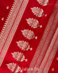 Crimson Red Pure Poona Silk Saree