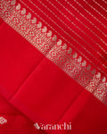 Crimson Red Pure Poona Silk Saree