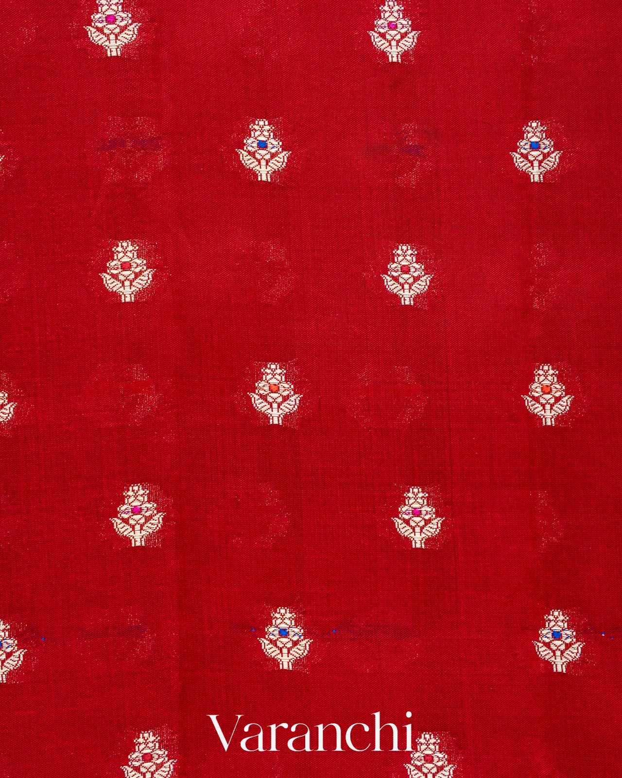 Crimson Red Pure Poona Silk Saree