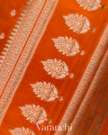 Vermilion Orange Pure Poona Silk Saree