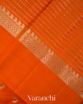 Vermilion Orange Pure Poona Silk Saree