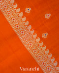 Vermilion Orange Pure Poona Silk Saree