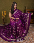 Purple Pure Poona Silk Saree