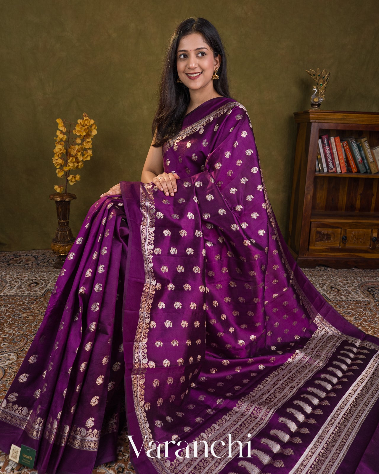 Purple Pure Poona Silk Saree