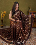 Coffee Brown Pure Poona Silk Saree