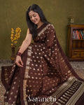 Coffee Brown Pure Poona Silk Saree