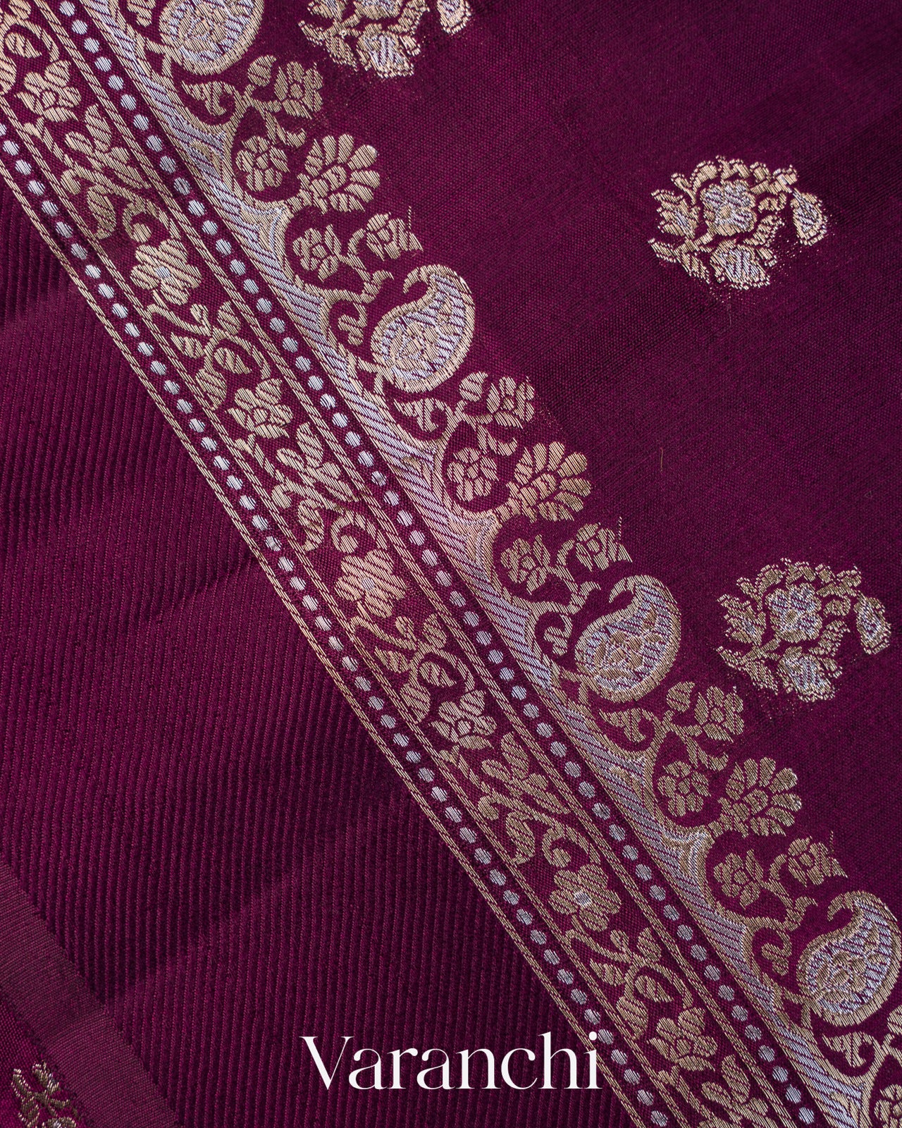 Wine Purple Pure Poona Silk Saree