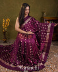 Wine Purple Pure Poona Silk Saree