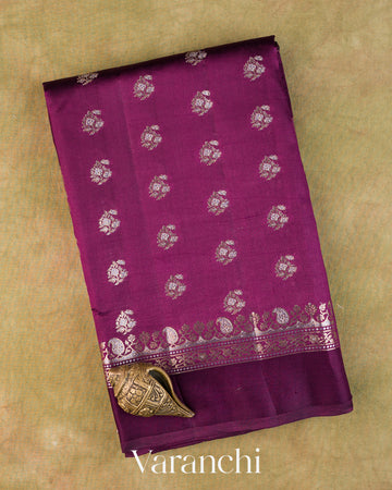 Wine Purple Pure Poona Silk Saree