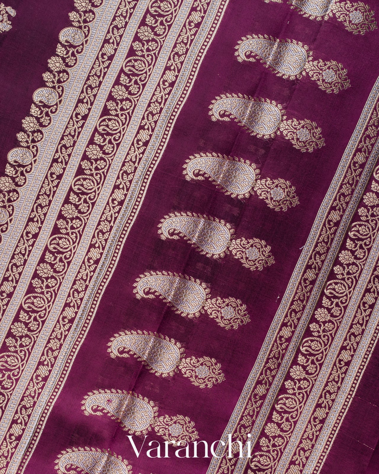 Wine Purple Pure Poona Silk Saree