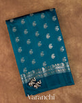 Peacock Teal Pure Poona Silk Saree
