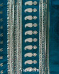 Peacock Teal Pure Poona Silk Saree